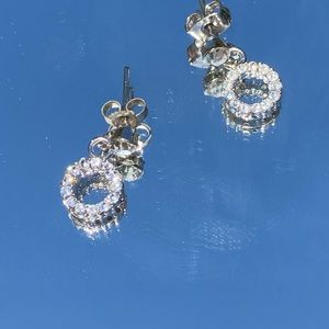 Tiny costume jewelry rhinestone earrings